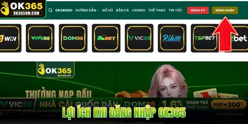 Lợi ích khi đăng nhập OK365
